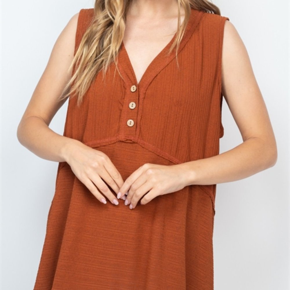 Rust Boho Tank Top - Picture 2 of 3
